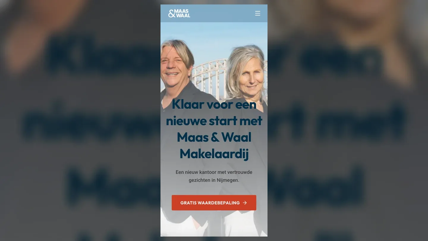 The mobile homepage hero keeping the personal-first message and valuation call to action intact.